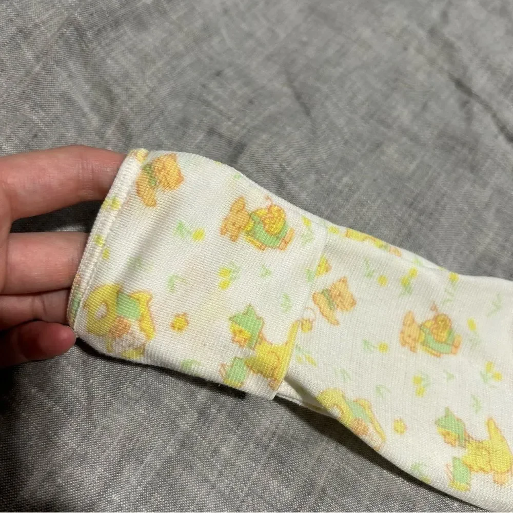 Vintage Carters Layette Size Rayon Yellow Sleep Sack One Piece